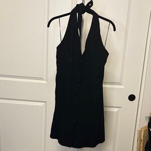 En Creme Black Halter Mini Dress